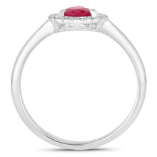Load image into Gallery viewer, 0.94 Carat Genuine Ruby and White Diamond 14K White Gold Ring
