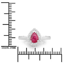 Load image into Gallery viewer, 0.94 Carat Genuine Ruby and White Diamond 14K White Gold Ring
