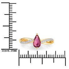 Load image into Gallery viewer, 0.52 Carat Genuine Ruby and White Diamond 14K Yellow Gold Ring
