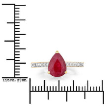 Load image into Gallery viewer, 1.68 Carat Genuine Ruby and White Diamond 14K Yellow Gold Ring
