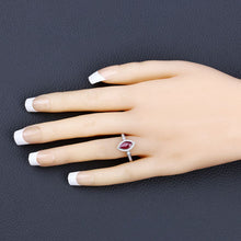 Load image into Gallery viewer, 0.96 Carat Genuine Ruby and White Diamond 14K White Gold Ring
