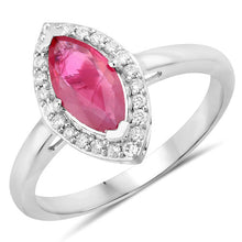 Load image into Gallery viewer, 1.57 Carat Genuine Ruby and White Diamond 14K White Gold Ring
