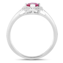 Load image into Gallery viewer, 1.57 Carat Genuine Ruby and White Diamond 14K White Gold Ring
