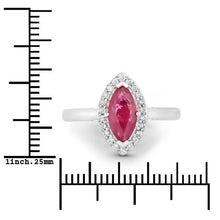 Load image into Gallery viewer, 1.57 Carat Genuine Ruby and White Diamond 14K White Gold Ring
