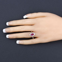 Load image into Gallery viewer, 1.57 Carat Genuine Ruby and White Diamond 14K White Gold Ring
