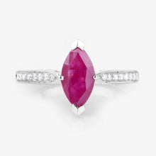 Load image into Gallery viewer, 1.51 Carat Genuine Ruby and White Diamond 14K White Gold Ring
