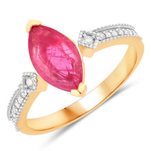Load image into Gallery viewer, 1.01 Carat Genuine Ruby and White Diamond 14K Yellow Gold Ring

