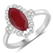 Load image into Gallery viewer, 1.54 Carat Genuine Ruby and White Diamond 14K White Gold Ring
