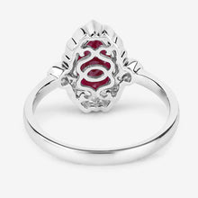 Load image into Gallery viewer, 1.54 Carat Genuine Ruby and White Diamond 14K White Gold Ring
