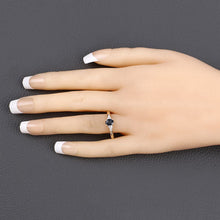 Load image into Gallery viewer, 0.84 Carat Genuine Blue Sapphire and White Diamond 14K Yellow Gold Ring

