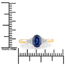 Load image into Gallery viewer, 1.01 Carat Genuine Blue Sapphire and White Diamond 14K Yellow Gold Ring
