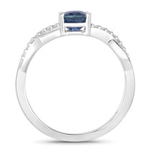 Load image into Gallery viewer, 1.04 Carat Genuine Blue Sapphire and White Diamond 14K White Gold Ring

