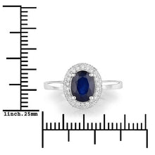 Load image into Gallery viewer, 1.84 Carat Genuine Blue Sapphire and White Diamond 14K White Gold Ring
