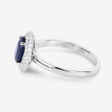 Load image into Gallery viewer, 1.84 Carat Genuine Blue Sapphire and White Diamond 14K White Gold Ring
