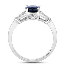 Load image into Gallery viewer, 1.62 Carat Genuine Blue Sapphire and White Diamond 14K White Gold Ring
