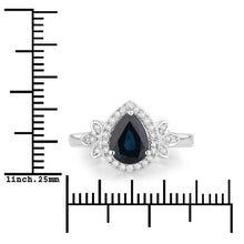 Load image into Gallery viewer, 1.54 Carat Genuine Blue Sapphire and White Diamond 14K White Gold Ring
