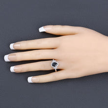Load image into Gallery viewer, 1.54 Carat Genuine Blue Sapphire and White Diamond 14K White Gold Ring
