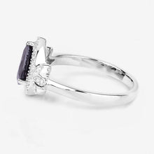 Load image into Gallery viewer, 1.54 Carat Genuine Blue Sapphire and White Diamond 14K White Gold Ring

