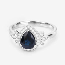 Load image into Gallery viewer, 1.54 Carat Genuine Blue Sapphire and White Diamond 14K White Gold Ring
