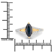 Load image into Gallery viewer, 1.50 Carat Genuine Blue Sapphire and White Diamond 14K Yellow Gold Ring
