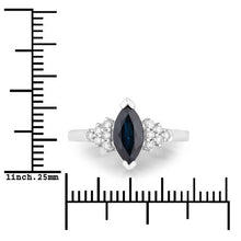 Load image into Gallery viewer, 1.47 Carat Genuine Blue Sapphire and White Diamond 14K White Gold Ring
