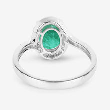 Load image into Gallery viewer, 1.92 Carat Genuine Zambian Emerald and White Diamond 14K White Gold Ring
