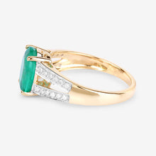 Load image into Gallery viewer, 2.29 Carat Genuine Zambian Emerald and White Diamond 14K Yellow Gold Ring
