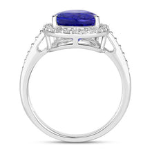 Load image into Gallery viewer, 4.46 Carat Genuine Tanzanite and White Diamond 14K White Gold Ring
