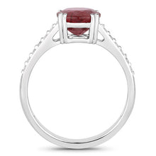 Load image into Gallery viewer, 2.20 Carat Genuine Ruby and White Diamond 14K White Gold Ring
