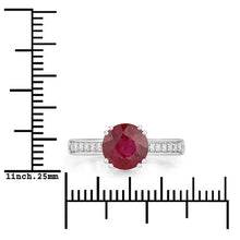 Load image into Gallery viewer, 2.20 Carat Genuine Ruby and White Diamond 14K White Gold Ring
