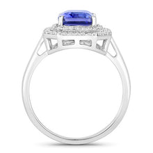 Load image into Gallery viewer, 3.32 Carat Genuine Tanzanite and White Diamond 14K White Gold Ring
