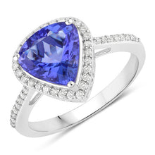 Load image into Gallery viewer, 2.57 Carat Genuine Tanzanite and White Diamond 14K White Gold Ring
