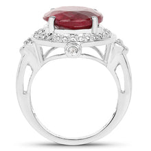 Load image into Gallery viewer, 8.64 Carat Dyed Ruby &amp; White Topaz .925 Sterling Silver Ring
