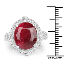Load image into Gallery viewer, 8.64 Carat Dyed Ruby &amp; White Topaz .925 Sterling Silver Ring
