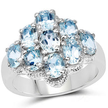 Load image into Gallery viewer, 3.24 Carat Genuine Blue Topaz .925 Sterling Silver Ring

