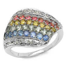 Load image into Gallery viewer, 1.97 Carat Genuine Multi Stone .925 Sterling Silver Ring
