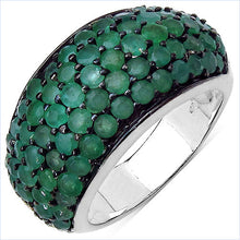 Load image into Gallery viewer, 2.90 Carat Genuine Emerald &amp; White Diamond .925 Sterling Silver Ring
