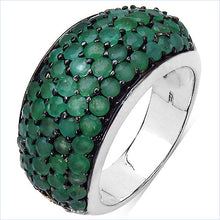 Load image into Gallery viewer, 2.90 Carat Genuine Emerald &amp; White Diamond .925 Sterling Silver Ring
