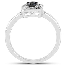 Load image into Gallery viewer, 0.36 Carat Genuine Blue Diamond and White Diamond .925 Sterling Silver Ring
