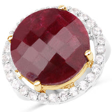 Load image into Gallery viewer, 13.10 Carat Dyed Ruby and White Topaz .925 Sterling Silver Ring
