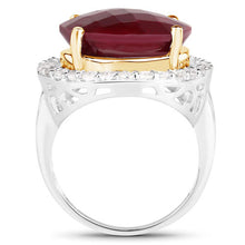 Load image into Gallery viewer, 13.10 Carat Dyed Ruby and White Topaz .925 Sterling Silver Ring
