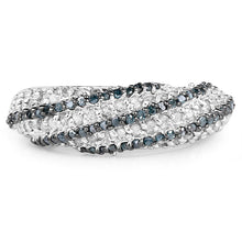 Load image into Gallery viewer, 1.25 Carat Genuine Blue Diamond &amp; White Diamond .925 Sterling Silver Ring
