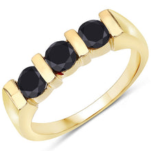 Load image into Gallery viewer, 1.20 Carat Genuine Black Diamond .925 Sterling Silver Ring
