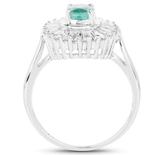 Load image into Gallery viewer, 2.16 Carat Genuine Zambian Emerald and White Topaz .925 Sterling Silver Ring
