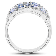 Load image into Gallery viewer, 2.62 Carat Genuine Tanzanite and White Topaz .925 Sterling Silver Ring
