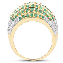 Load image into Gallery viewer, 2.16 Carat Genuine Zambian Emerald and White Topaz .925 Sterling Silver Ring
