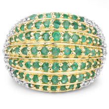 Load image into Gallery viewer, 2.16 Carat Genuine Zambian Emerald and White Topaz .925 Sterling Silver Ring
