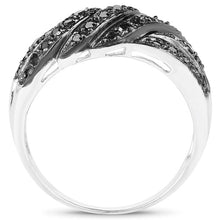 Load image into Gallery viewer, 0.35 Carat Genuine Black Diamond .925 Sterling Silver Ring
