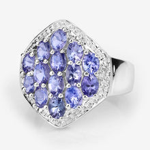 Load image into Gallery viewer, 2.41 Carat Genuine Tanzanite and White Topaz .925 Sterling Silver Ring
