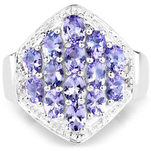 Load image into Gallery viewer, 2.41 Carat Genuine Tanzanite and White Topaz .925 Sterling Silver Ring
